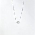 Bezel setting marquise cut lab grown diamond pendant necklace 1 Collar con colgante de diamante sintético talla marquesa engastado en bisel