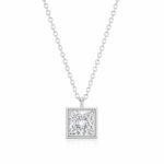 Bezel setting princess cut lab grown diamond pendant necklace 1 Bezel setting princess cut lab grown diamond pendant necklace