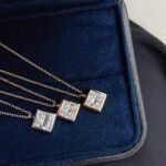 Bezel setting princess cut lab grown diamond pendant necklace 4 Bezel setting princess cut lab grown diamond pendant necklace
