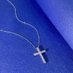 Emerald cut lab grown diamond cross pendant necklace 4 Emerald cut lab grown diamond cross pendant necklace