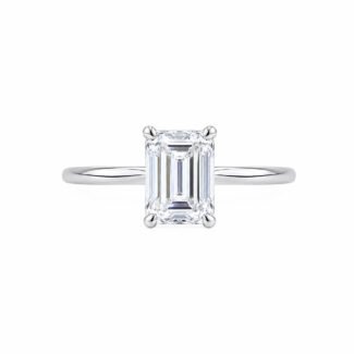 홈 28 Emerald cut lab grown diamond engagement ring