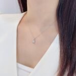 Emerald cut lab grown diamond pendant necklace