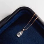 Emerald cut lab grown diamond pendant necklace