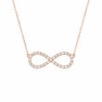 Collana con pendente a forma di otto in diamante sintetico
