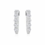 Five round cut lab grown diamond hoop earrings 1 Five round cut lab grown diamond hoop earrings