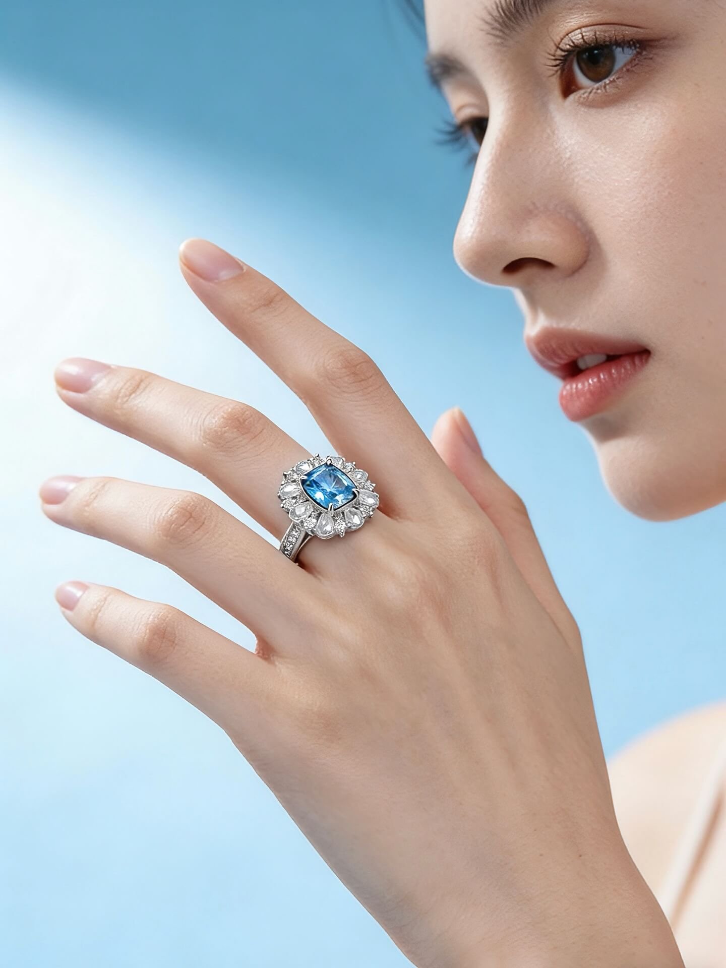 Halo setting cushion cut lab grown diamond engagement ring Halo setting cushion cut lab grown diamond engagement ring