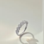 Heart cut lab grown diamond anniversary wedding ring