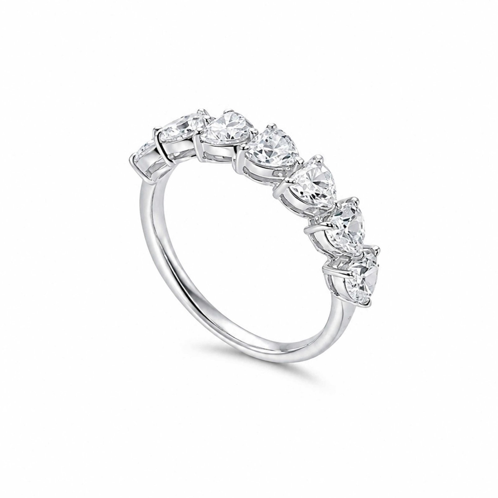 Heart cut lab grown diamond anniversary wedding ring scaled
