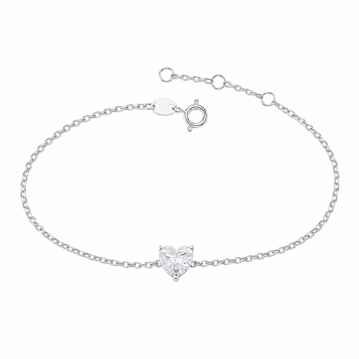 Hartvormige, in het laboratorium gekweekte diamanten armband Hartvormige, in het laboratorium gekweekte diamanten armband