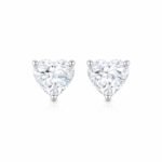 Heart cut lab grown diamond earrings stud