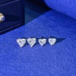 Heart cut lab grown diamond earrings stud