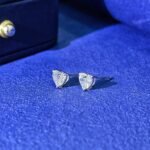 Heart cut lab grown diamond earrings stud