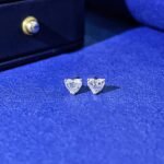 Heart cut lab grown diamond earrings stud