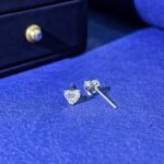 Heart cut lab grown diamond earrings stud
