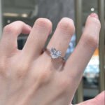 Heart cut lab grown diamond engagement ring