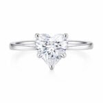 Heart cut lab grown diamond engagement ring