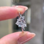 Heart cut lab grown diamond engagement ring