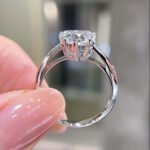 Heart cut lab grown diamond engagement ring