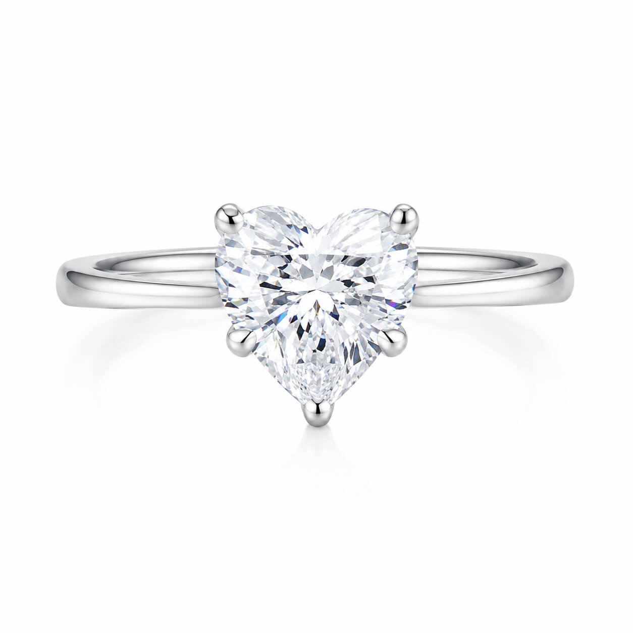Heart cut lab grown diamond engagement ring