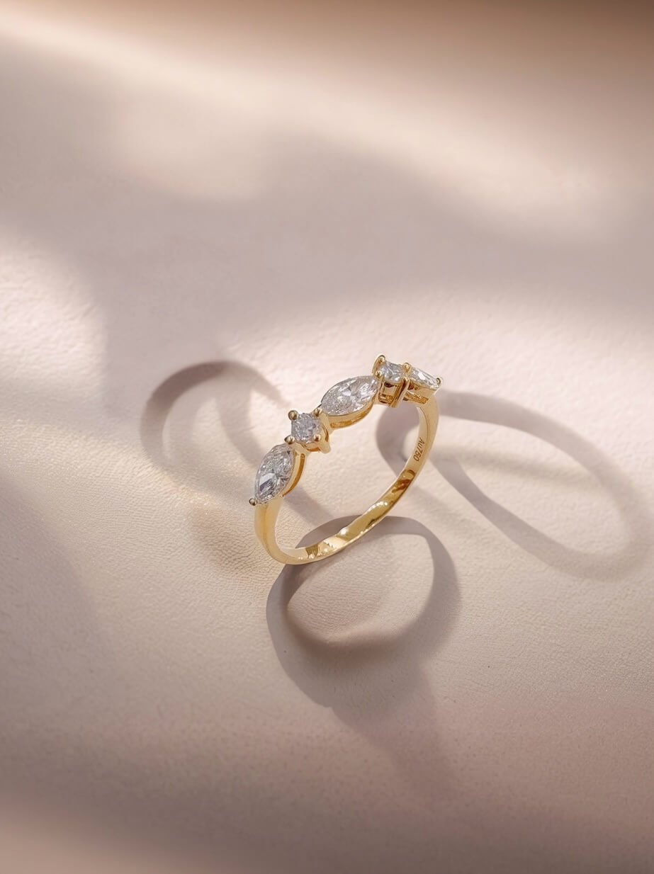 Marquise and round cut lab grown diamond eternity ring Marquise and round cut lab grown diamond eternity ring