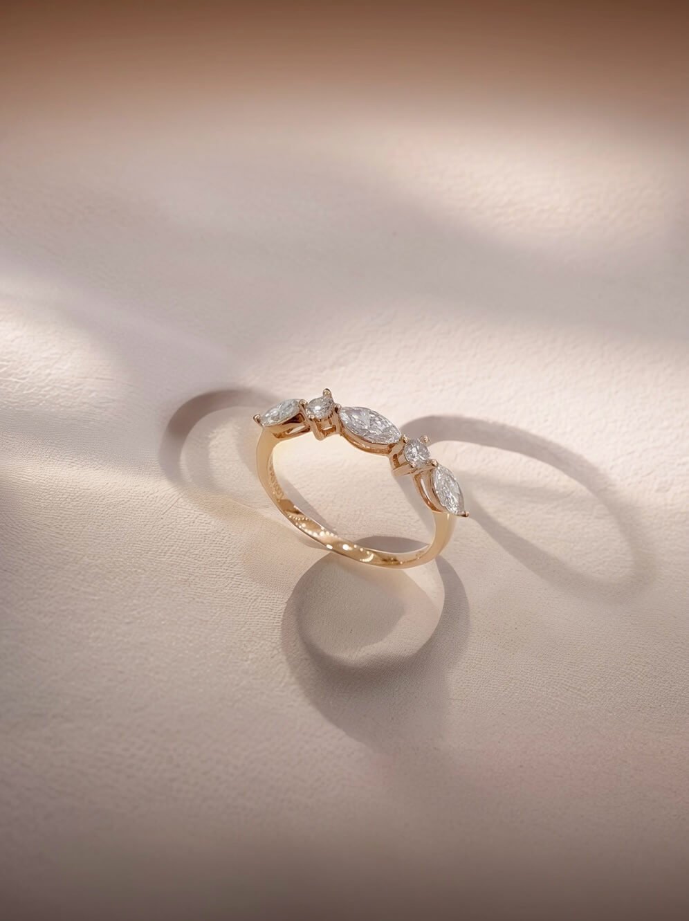 Marquise and round cut lab grown diamond eternity ring Marquise and round cut lab grown diamond eternity ring
