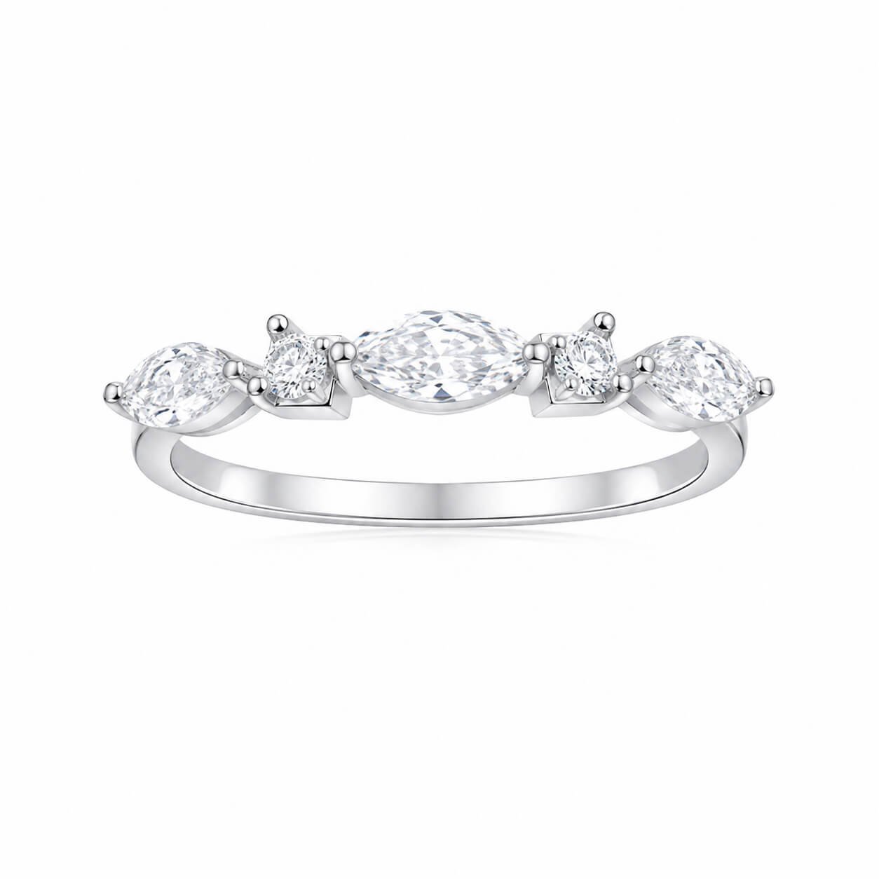Marquise and round cut lab grown diamond eternity ring Marquise and round cut lab grown diamond eternity ring