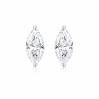 Oorbellen met marquise geslepen, in het laboratorium gekweekte diamanten.