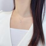 Marquise cut lab grown diamond pendant necklace