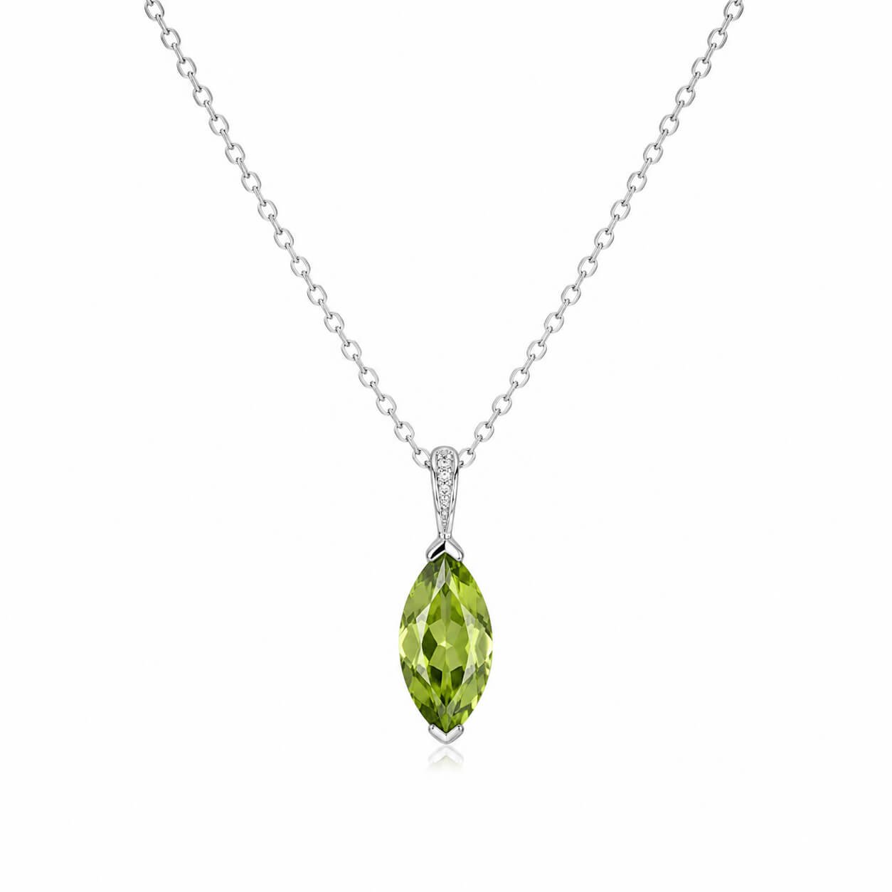 Marquise cut lab grown green diamond pendant necklace Marquise cut lab grown green diamond pendant necklace