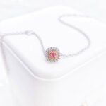 Pulseira de diamante rosa cultivado em laboratório com lapidação almofada