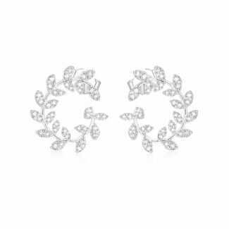 Brincos de pino com diamante cultivado em laboratório em formato de azeitona, lapidação marquise.