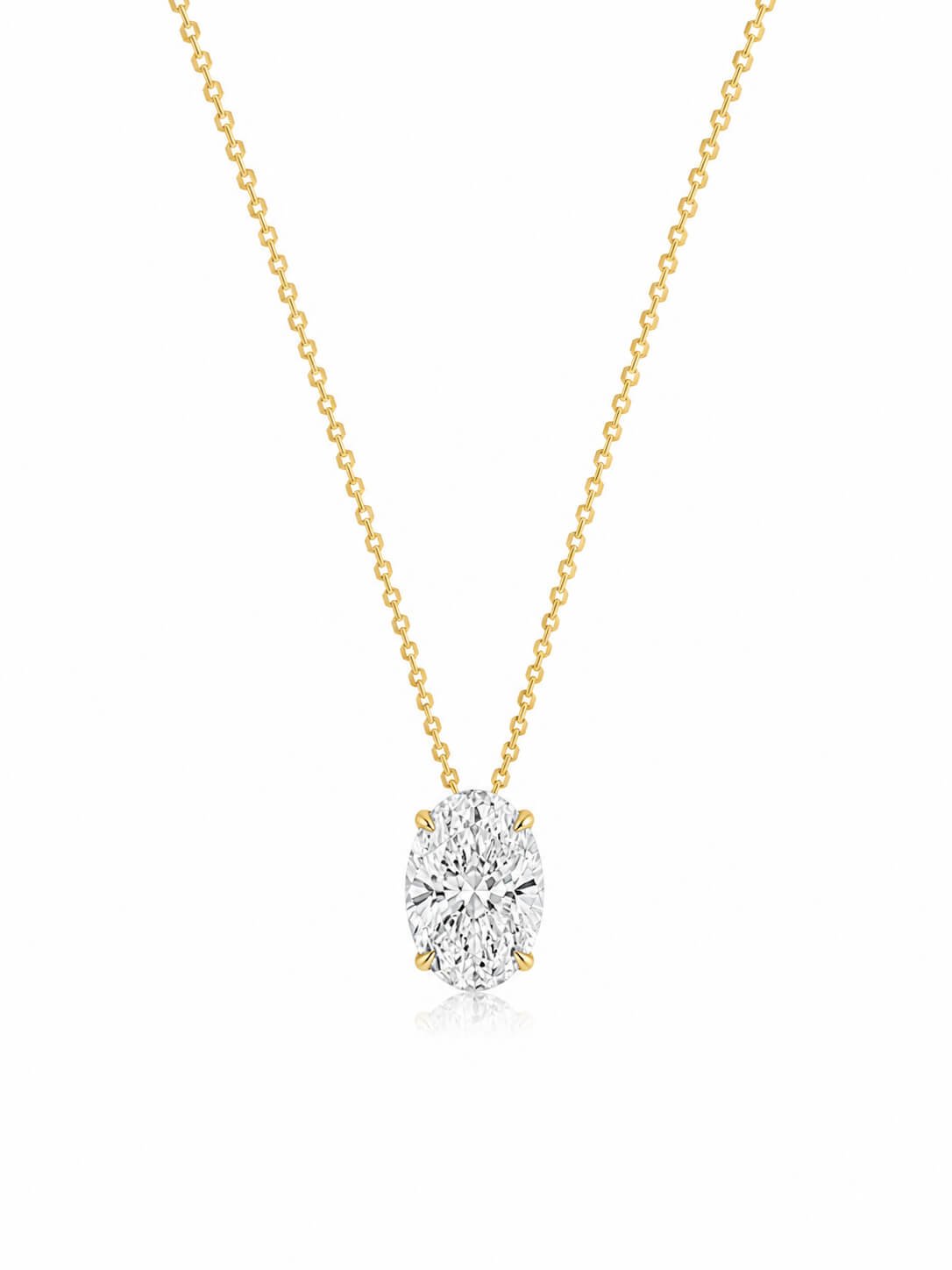 Oval cut lab grown diamond pendant necklace