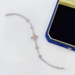Pear cut four-leaf clover lab grown pink diamond bracelet 3 Armband aus birnenförmigem vierblättrigem Kleeblatt und im Labor gezüchteten rosa Diamanten