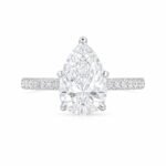 bague de fiançailles avec diamant de laboratoire taille poire