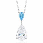 Pear cut lab grown diamond pendant necklace 1 Pear cut lab grown diamond pendant necklace