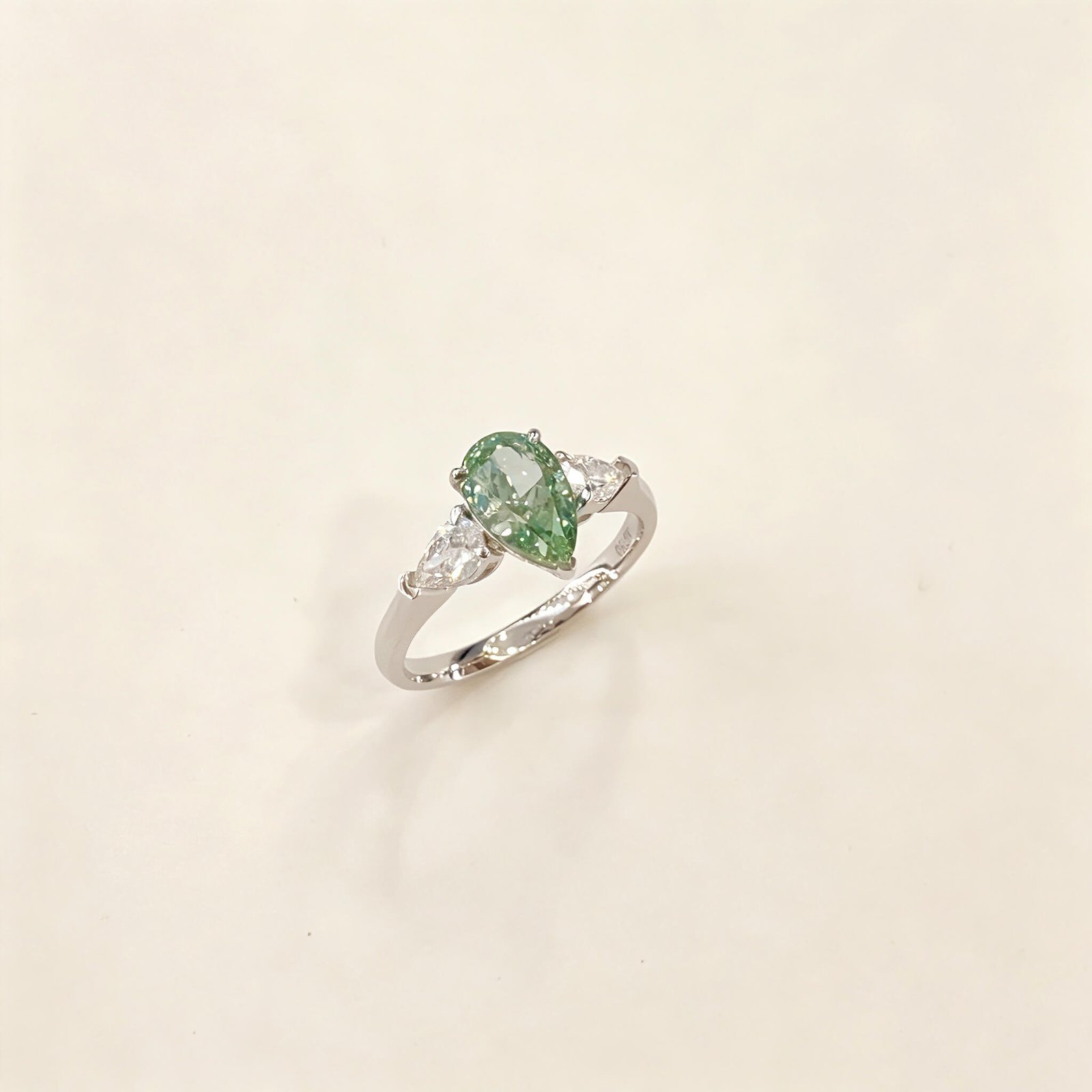 Pear cut lab grown diamond three stones engagement ring Pear cut lab grown diamond three stones engagement ring