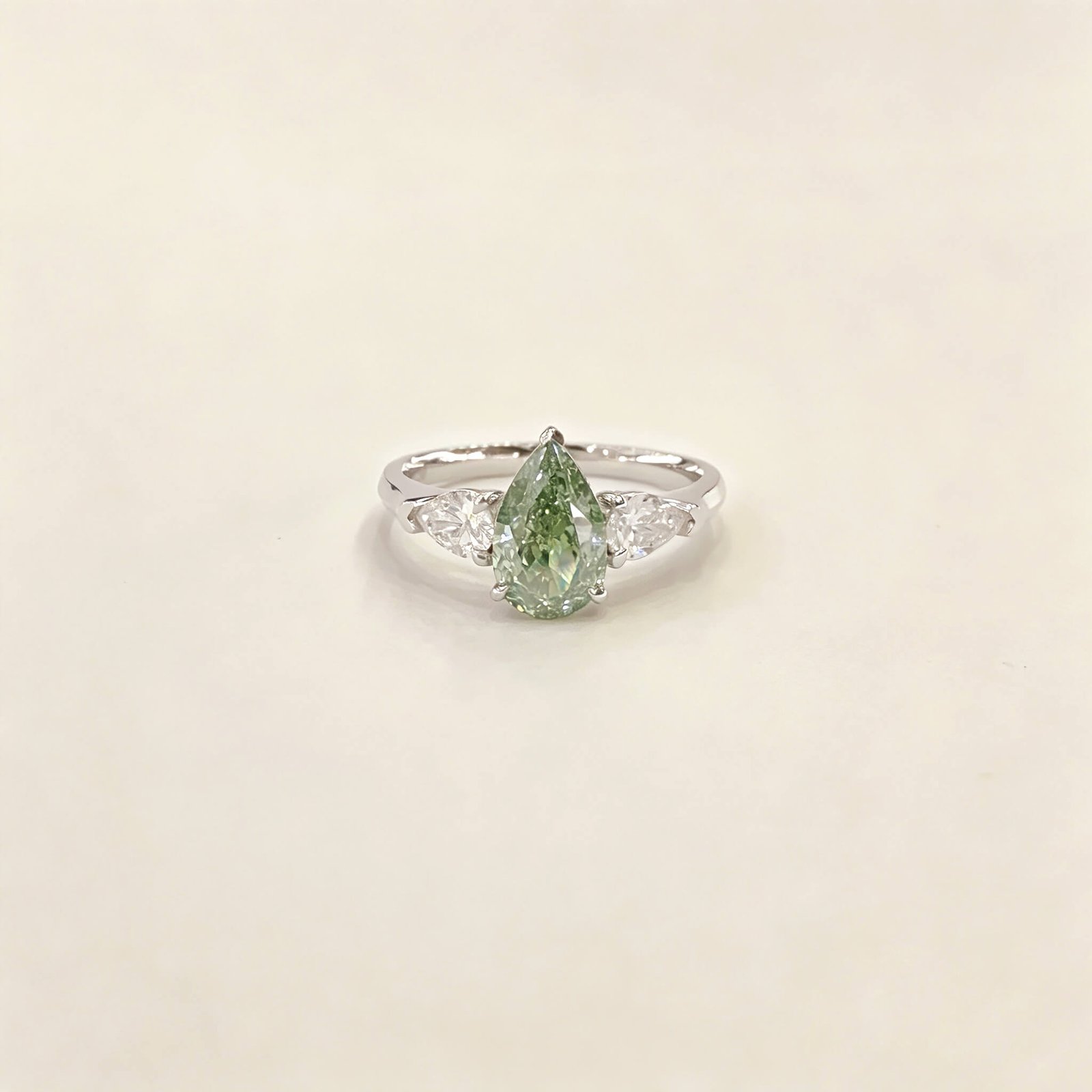 Pear cut lab grown diamond three stones engagement ring Pear cut lab grown diamond three stones engagement ring