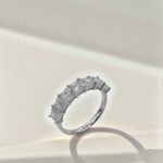Princess cut lab grown diamond anniversary wedding ring