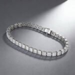 Princess cut lab grown diamond tennis bracelet