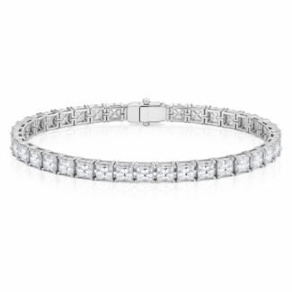 Princess cut lab grown diamond tennis bracelet