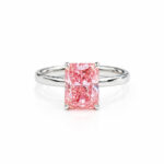 Verlobungsring mit strahlend geschliffenem, im Labor gezüchtetem rosa Diamanten 1 Verlobungsring mit strahlend geschliffenem, im Labor gezüchtetem rosa Diamanten