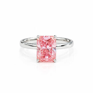 Bague de fiançailles en diamant rose de laboratoire taille radiant