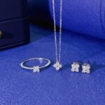 Round cut four-leaf clover lab grown diamond earrings stud 8 Round cut four-leaf clover lab grown diamond earrings stud