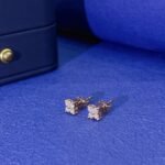 Round cut four-leaf clover lab grown diamond earrings stud 6 Round cut four-leaf clover lab grown diamond earrings stud