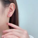 Round cut four-leaf clover lab grown diamond earrings stud 9 Round cut four-leaf clover lab grown diamond earrings stud