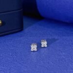 Round cut four-leaf clover lab grown diamond earrings stud 5 Round cut four-leaf clover lab grown diamond earrings stud