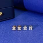 Round cut four-leaf clover lab grown diamond earrings stud 7 Round cut four-leaf clover lab grown diamond earrings stud
