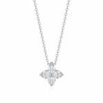 Round cut four-leaf clover lab grown diamond necklace 1 Halskette mit rundem, vierblättrigem Kleeblatt-Diamanten aus im Labor gezüchtetem Material
