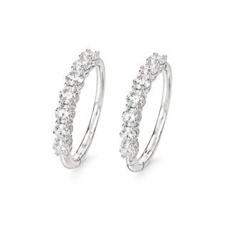 Anello nuziale per anniversario con diamante sintetico a taglio rotondo.