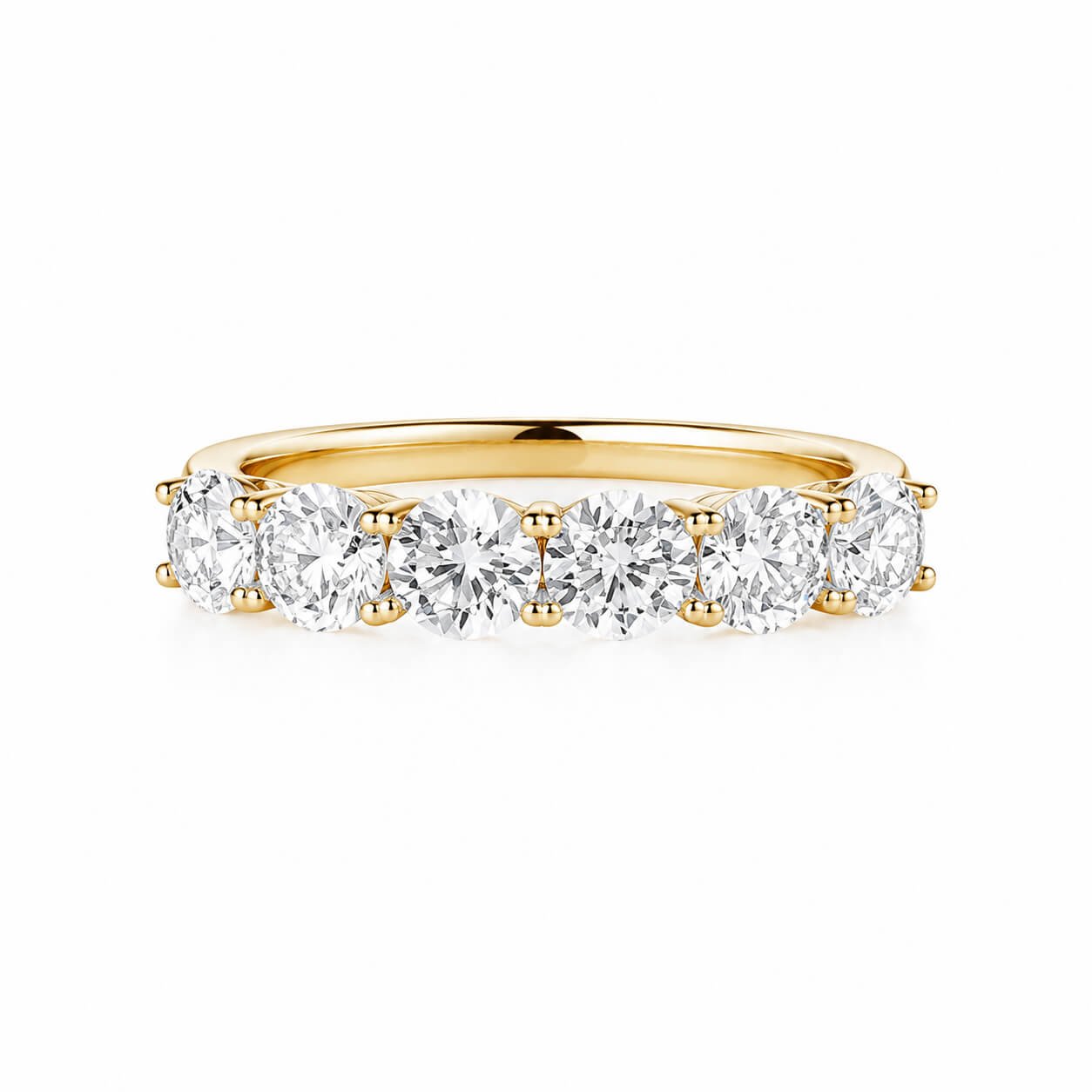 Round cut lab grown diamond eternity ring 01 Round and pear cut lab grown diamond engagement ring